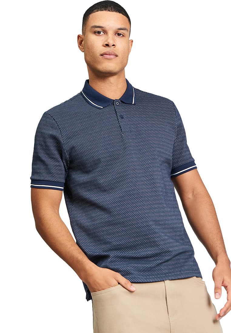 Short Sleeves Jacquard Polo Shirt
