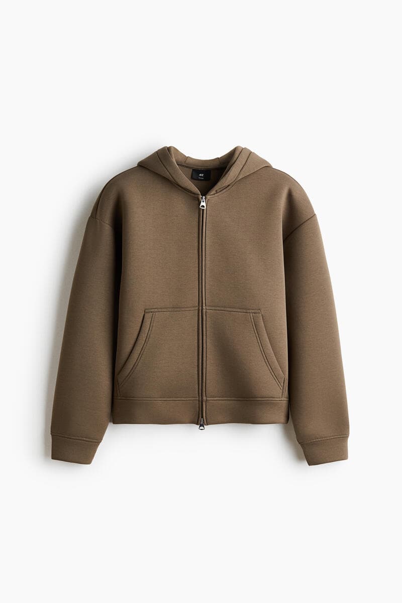 Loose Fit Scuba Zip-through hoodie