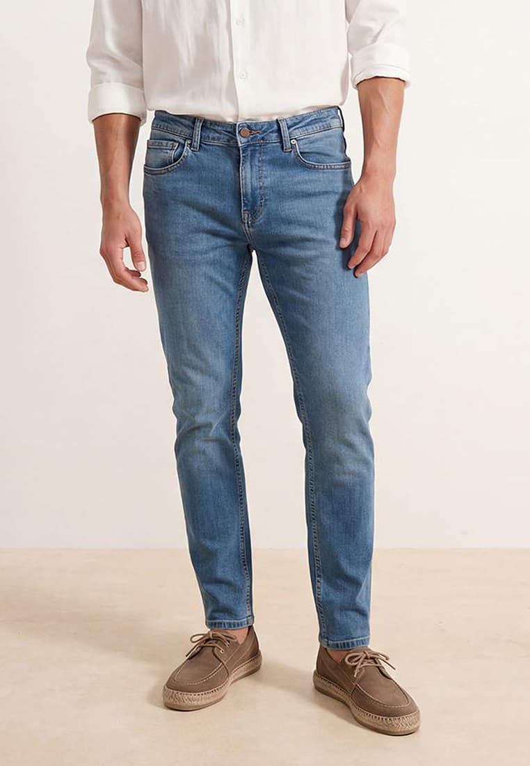 Slim Fit Stretch Fabric Denim Pants Jeans