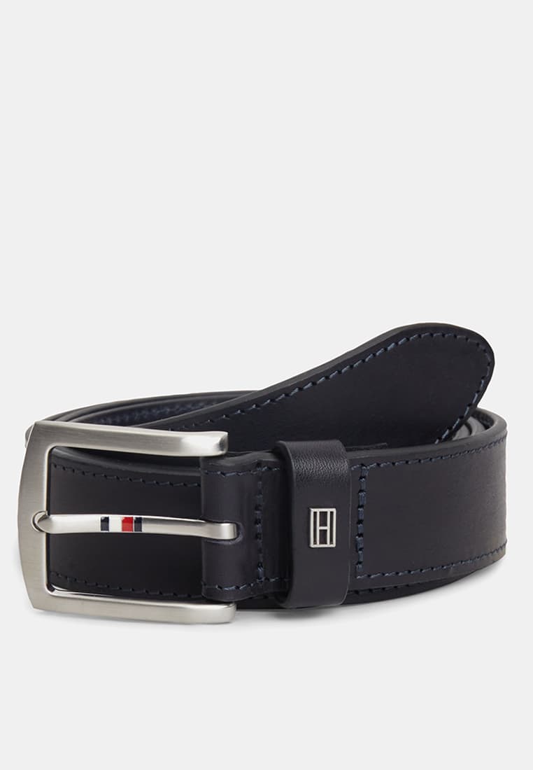 Square Buckle Leather Belt - TH Mainline