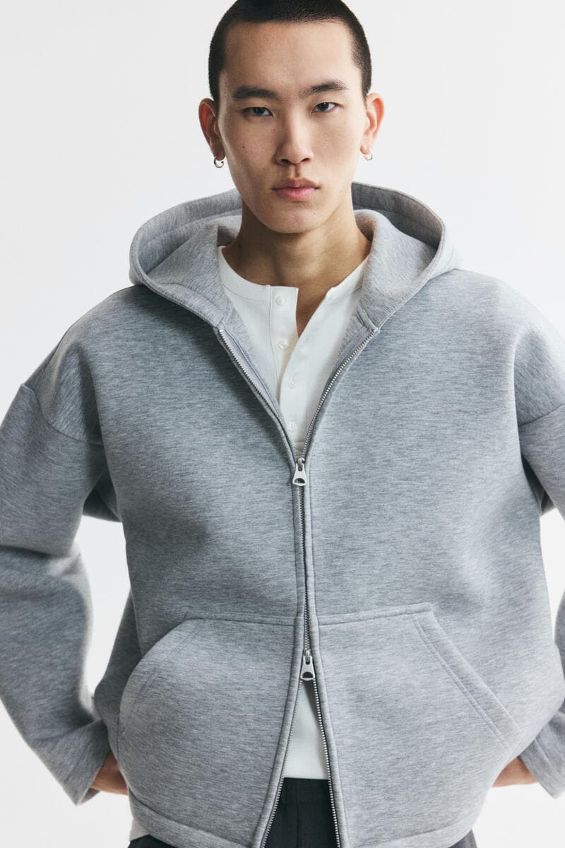 Oversized Fit Scuba zip-through hoodie